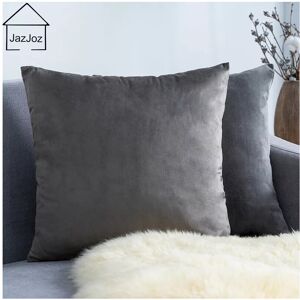 Unbranded (Dark Grey, 22 x 22 in) 2X NEW Velvet Plain Soft Large Cushion Cover Pillow Case Unbranded (Dark Grey, 22 x 22 in) 2X NEW Velvet Plain Soft Large Cushion Cover Pillow Case