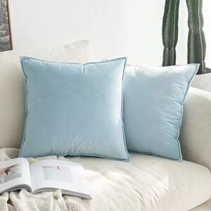 Unbranded (Light Blue, 16 x 16 in) 2X Velvet Plush Plain Cushion Cover Pillow Cases Sofa D Unbranded (Light Blue, 16 x 16 in) 2X Velvet Plush Plain Cushion Cover Pillow Cases Sofa D