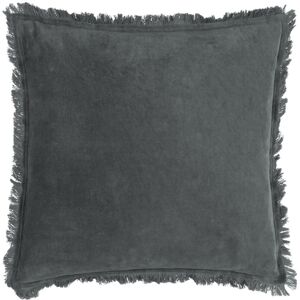 (45cm x 45cm, Slate) Yard Jaye Velvet Fringe Cushion Cover (45cm x 45cm, Slate) Yard Jaye Velvet Fringe Cushion Cover