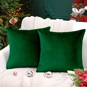 Yorkshire Bedding (Green Emerald Plain, Pack of 2) Velvet Cushion Covers Plain & Stripe Patterned Yorkshire Bedding (Green Emerald Plain, Pack of 2) Velvet Cushion Covers Plain & Stripe Patterned
