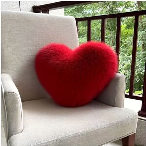 BGHONE (?Red?, 40*50cm) Art Deco Faux Fur Heart-Shaped Throw Pillow 40x50cm, Soft Plush BGHONE (?Red?, 40*50cm) Art Deco Faux Fur Heart-Shaped Throw Pillow 40x50cm, Soft Plush