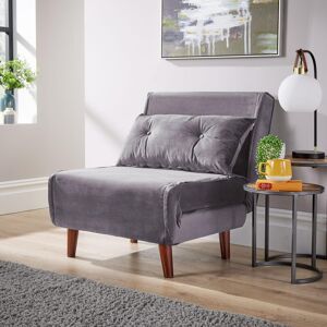 Home Source (Grey - Single) Morella Velvet Single / Double Folding Sofa Bed Home Source (Grey - Single) Morella Velvet Single / Double Folding Sofa Bed