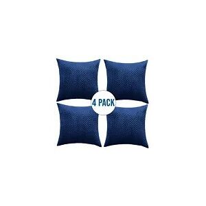 Moonlight Bedding Limited (Pack of 4, Embossed Velvet Filled Cushion Navy) Luxury Cushion Covers Sofa Chai Moonlight Bedding Limited (Pack of 4, Embossed Velvet Filled Cushion Navy) Luxury Cushion Covers Sofa Chai