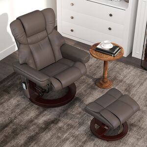 HOMCOM Massage Recliner Chair with Footstool and Adjustable Backrest, Brown HOMCOM Massage Recliner Chair with Footstool and Adjustable Backrest, Brown