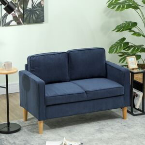HOMCOM Compact 2 Seater Sofa with Under Seat Storage for Small Spaces Blue HOMCOM Compact 2 Seater Sofa with Under Seat Storage for Small Spaces Blue