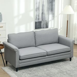 HOMCOM Modern 3 Seater Sofa for Living Room, Fabric Couch Settee, Grey HOMCOM Modern 3 Seater Sofa for Living Room, Fabric Couch Settee, Grey