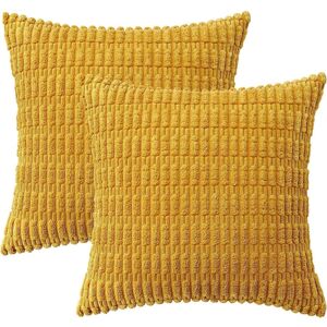 konhill (As show, One size) Pack of 2 Mustard Yellow Corduroy Decorative Throw Pillow Co konhill (As show, One size) Pack of 2 Mustard Yellow Corduroy Decorative Throw Pillow Co