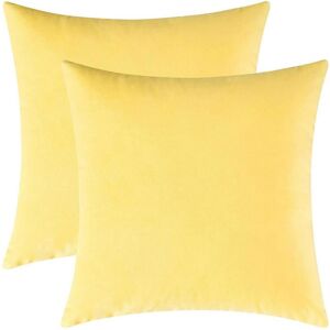 Unbranded (16 * 16 Inches 2 Pieces, Pale Yellow) Decorative Throw Pillow Covers, Velvet Cu Unbranded (16 * 16 Inches 2 Pieces, Pale Yellow) Decorative Throw Pillow Covers, Velvet Cu