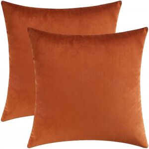 Unbranded (16 * 16 Inches 2 Pieces, Burnt Orange) Decorative Throw Pillow Covers, Velvet C Unbranded (16 * 16 Inches 2 Pieces, Burnt Orange) Decorative Throw Pillow Covers, Velvet C