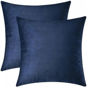 Unbranded (18 * 18 Inches 2 Pieces, Navy Blue) Decorative Throw Pillow Covers, Velvet Cush Unbranded (18 * 18 Inches 2 Pieces, Navy Blue) Decorative Throw Pillow Covers, Velvet Cush