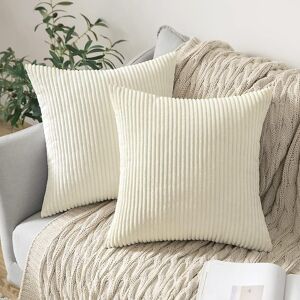 Unbranded (As show, One size) Set Of 2 Decorative Cushion Cover45x45cm Beigeribbed Sofa So Unbranded (As show, One size) Set Of 2 Decorative Cushion Cover45x45cm Beigeribbed Sofa So