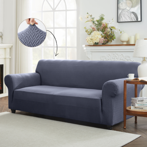 SUPREME BEDDING LTD (Blue) 2 Seater Elastic Sofa Cover Washable Anti-slip T-Shaped Design Stretchabl SUPREME BEDDING LTD (Blue) 2 Seater Elastic Sofa Cover Washable Anti-slip T-Shaped Design Stretchabl