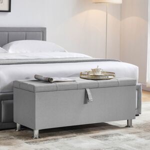 Vida Designs (Light Grey Linen) Valencia Storage Ottoman Padded Bench Velvet UKFR Vida Designs (Light Grey Linen) Valencia Storage Ottoman Padded Bench Velvet UKFR