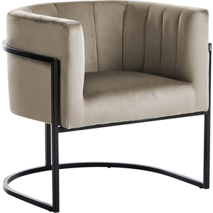 Beliani Armchair LARVIK II Velvet Taupe Beliani Armchair LARVIK II Velvet Taupe