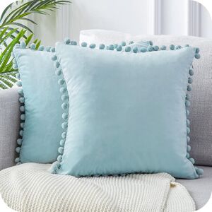 yao96266 (Blue, 45 x 45CM) Pack Of 2 Pillow Covers, Modern Velvet Ball Cushion Cover With yao96266 (Blue, 45 x 45CM) Pack Of 2 Pillow Covers, Modern Velvet Ball Cushion Cover With