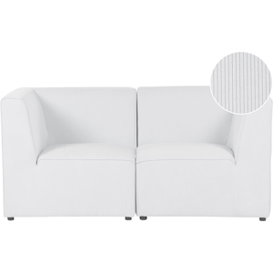 Beliani Modular 2 Seater Sofa - Off-White - Modern Minimalist Sofa Beliani Modular 2 Seater Sofa - Off-White - Modern Minimalist Sofa