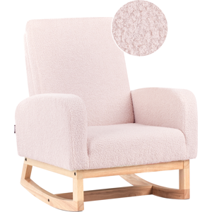 Beliani Kids Rocking Chair NORBY Boucle Pastel Pink Beliani Kids Rocking Chair NORBY Boucle Pastel Pink