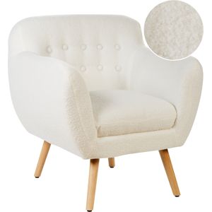 Beliani White Modern Mid-Century Armchair - Retro Style Beliani White Modern Mid-Century Armchair - Retro Style