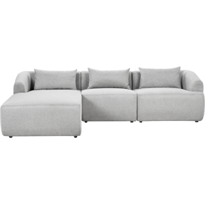 Beliani Right Hand SVANSELE Light Grey Fabric Corner Sofa - Sofa Beliani Right Hand SVANSELE Light Grey Fabric Corner Sofa - Sofa