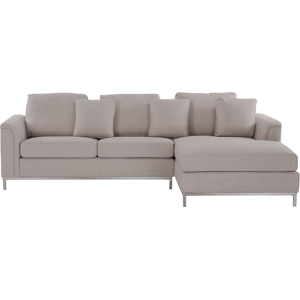 Beliani Corner Sofa Beige Fabric Upholstered L-shaped Left Hand - Corner Sofa Beliani Corner Sofa Beige Fabric Upholstered L-shaped Left Hand - Corner Sofa