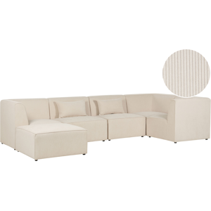 Beliani Sofa LEMVIG - Modular Light Beige U-shaped 5-Seater Beliani Sofa LEMVIG - Modular Light Beige U-shaped 5-Seater