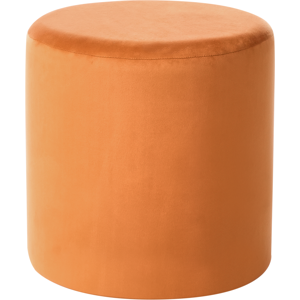 Beliani Ottoman Pouffe - Velvet Orange - Modern Beliani Ottoman Pouffe - Velvet Orange - Modern