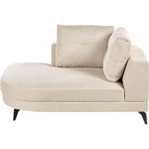 Beliani Chaise Longue MARUM Faux Linen Light Beige Beliani Chaise Longue MARUM Faux Linen Light Beige