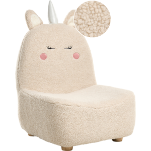Beliani Kids Armchair Unicorn Lulea Boucle Light Beige - Kids Armchair Beliani Kids Armchair Unicorn Lulea Boucle Light Beige - Kids Armchair