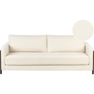 Beliani Sofa Bed 3 Seater ORSA Boucle White Beliani Sofa Bed 3 Seater ORSA Boucle White