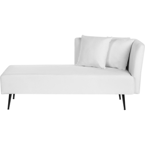 Beliani White Right Hand Polyester Fabric Upholstery Modern Chaise Lounge - Living Room Beliani White Right Hand Polyester Fabric Upholstery Modern Chaise Lounge - Living Room