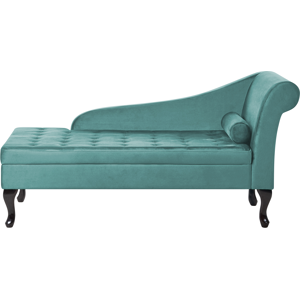 Beliani Right Hand Velvet Chaise Lounge with Storage - Chaise Lounge Beliani Right Hand Velvet Chaise Lounge with Storage - Chaise Lounge