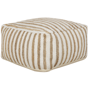 Beliani Pouffe Beige White 60x60x30cm - Pouffe Beliani Pouffe Beige White 60x60x30cm - Pouffe