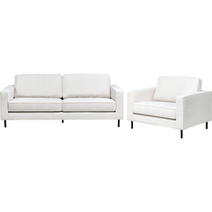 Beliani Living Room Set 4 Seater SAVALEN Fabric Off-White Beliani Living Room Set 4 Seater SAVALEN Fabric Off-White