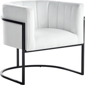 Beliani Armchair LARVIK II Velvet White Beliani Armchair LARVIK II Velvet White