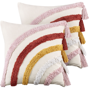 Beliani Rainbow Cotton Cushions - Set of 2 Beliani Rainbow Cotton Cushions - Set of 2