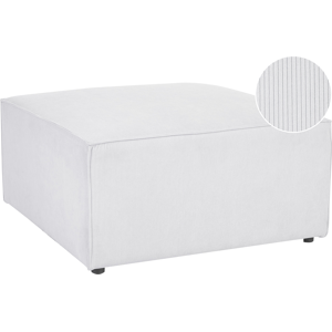Beliani Off White Corduroy Square Footstool - Footstool Beliani Off White Corduroy Square Footstool - Footstool