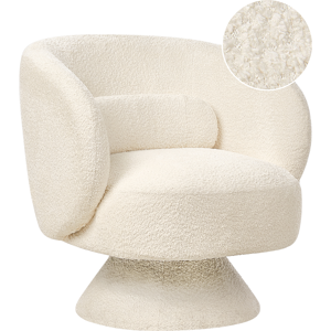 Beliani Swivel Armchair LIEKSA Boucle Off-White Beliani Swivel Armchair LIEKSA Boucle Off-White