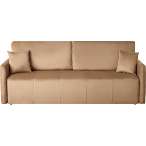Beliani Sofa Bed 3 Seater EGGE Velvet Light Brown Beliani Sofa Bed 3 Seater EGGE Velvet Light Brown