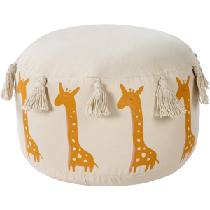 Beliani Kids Pouffe KARTEE Cotton Beige Beliani Kids Pouffe KARTEE Cotton Beige