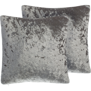 Beliani Velvet Cushions 45x45 Grey - Decorative Cushions Beliani Velvet Cushions 45x45 Grey - Decorative Cushions