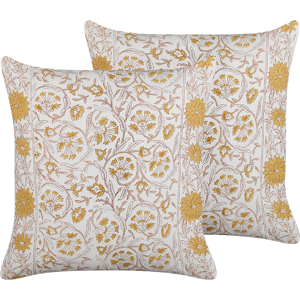 Beliani Cotton Cushions - Floral Pattern - 45x45 cm - Set of 2 Beliani Cotton Cushions - Floral Pattern - 45x45 cm - Set of 2