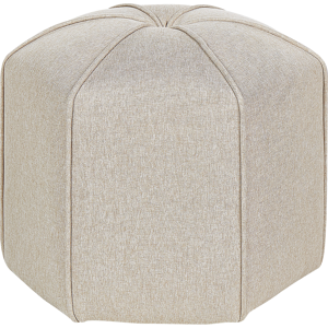 Beliani Pouffe Beige Linen Round 45 x 45 x 42 cm Footstool Accent Upholstery Modern Living Room Bedroom Furniture Beliani Pouffe Beige Linen Round 45 x 45 x 42 cm Footstool Accent Upholstery Modern Living Room Bedroom Furniture