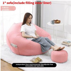 Unbranded (Pink, 70*80cm) Seat Large Bean Bag Comfortable Lazy Sofa Chair Linen Lounger Co Unbranded (Pink, 70*80cm) Seat Large Bean Bag Comfortable Lazy Sofa Chair Linen Lounger Co