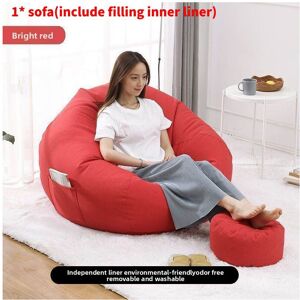 Unbranded (Red, 70*80cm) Seat Large Bean Bag Comfortable Lazy Sofa Chair Linen Lounger Cou Unbranded (Red, 70*80cm) Seat Large Bean Bag Comfortable Lazy Sofa Chair Linen Lounger Cou