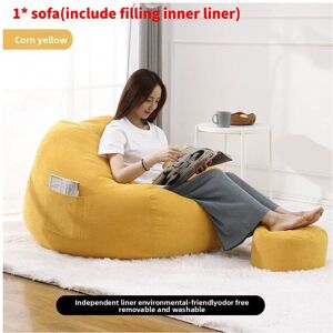 Unbranded (Yellow, 70*80cm) Seat Large Bean Bag Comfortable Lazy Sofa Chair Linen Lounger Unbranded (Yellow, 70*80cm) Seat Large Bean Bag Comfortable Lazy Sofa Chair Linen Lounger