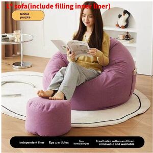 Unbranded (Purple, 70*80cm) Seat Large Bean Bag Comfortable Lazy Sofa Chair Linen Lounger Unbranded (Purple, 70*80cm) Seat Large Bean Bag Comfortable Lazy Sofa Chair Linen Lounger