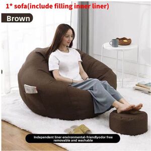 Unbranded (Coffee, 70*80cm) Seat Large Bean Bag Comfortable Lazy Sofa Chair Linen Lounger Unbranded (Coffee, 70*80cm) Seat Large Bean Bag Comfortable Lazy Sofa Chair Linen Lounger