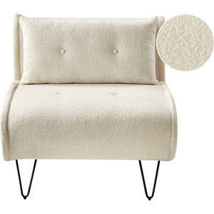 Beliani Liten Bäddsoffa Ljusbeige Bouclé 1-sits Utfällbar Sovplats Armlös - Sofa Bed Beliani Liten Bäddsoffa Ljusbeige Bouclé 1-sits Utfällbar Sovplats Armlös - Sofa Bed