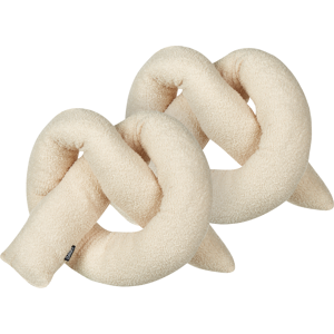 Beliani Set of 2 Cushions Beige Teddy Fabric - Cushions Beliani Set of 2 Cushions Beige Teddy Fabric - Cushions