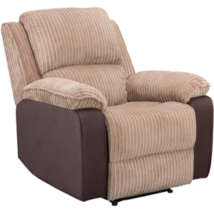 (Brown) WestWood Fabric Manual Recliner Sofa Faux Leather Armchair Lounge Cinema (Brown) WestWood Fabric Manual Recliner Sofa Faux Leather Armchair Lounge Cinema